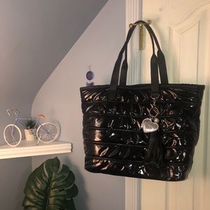 Bath & Body Works Black Puffer Tote Purse